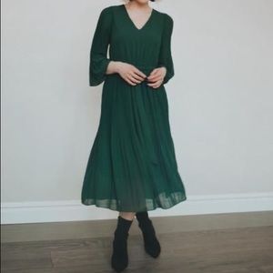 Baltic Born Green Lana Pleated Mini Dress Size S